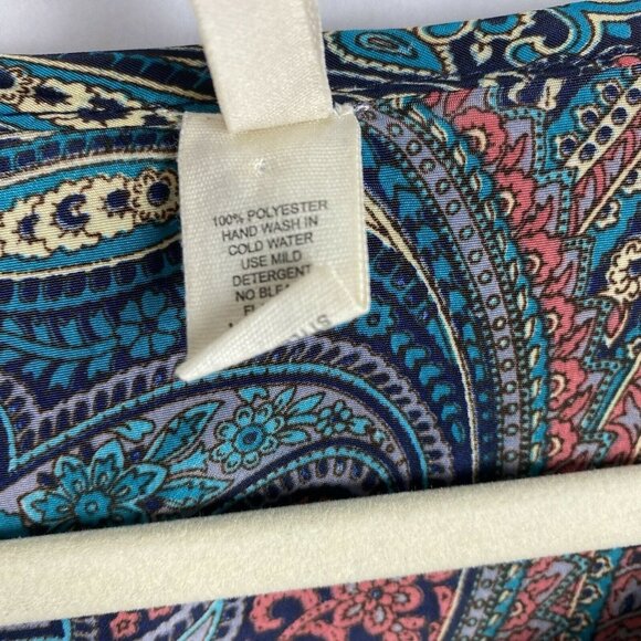 Raga Mystic Garden Paisley Peplum Swing Blouse Tassel Tie Neck Womens Size Small - Picture 7 of 8